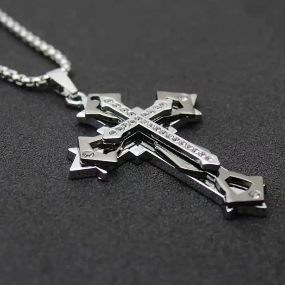 Y2k Titanium Steel Cross Pendent Necklace