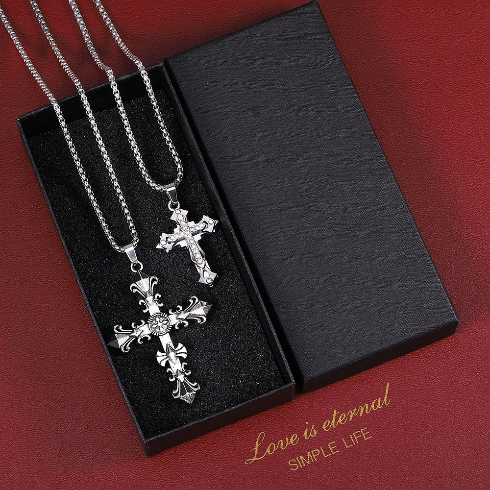 Y2k Titanium Steel Cross Pendent Necklace