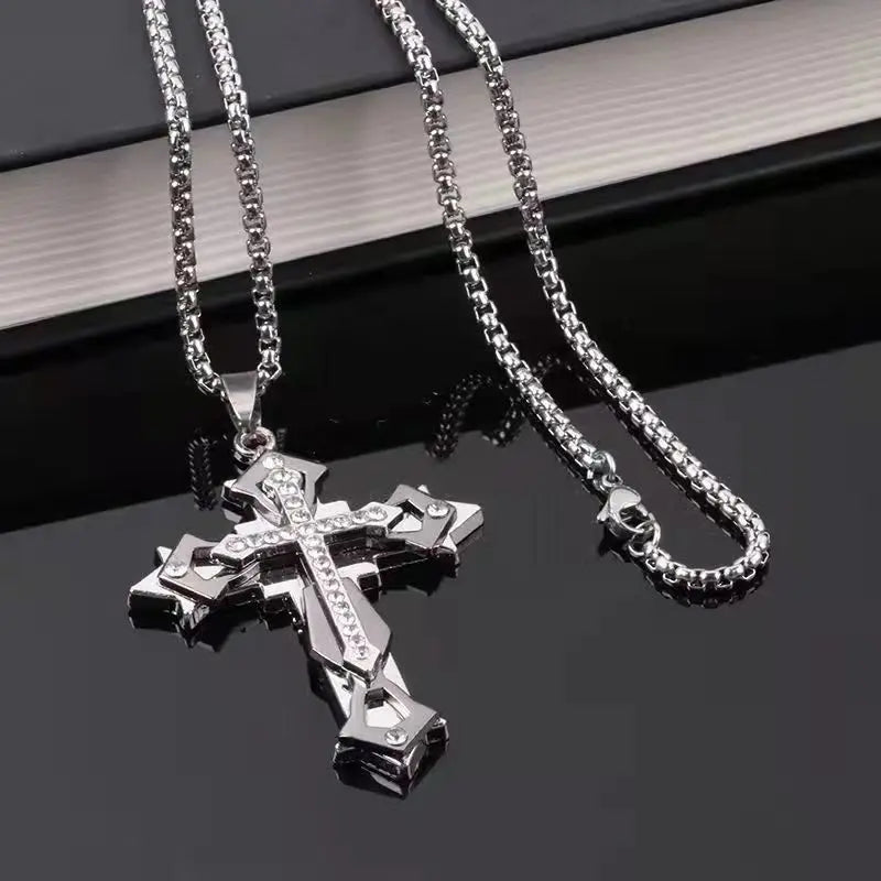 Y2k Titanium Steel Cross Pendent Necklace