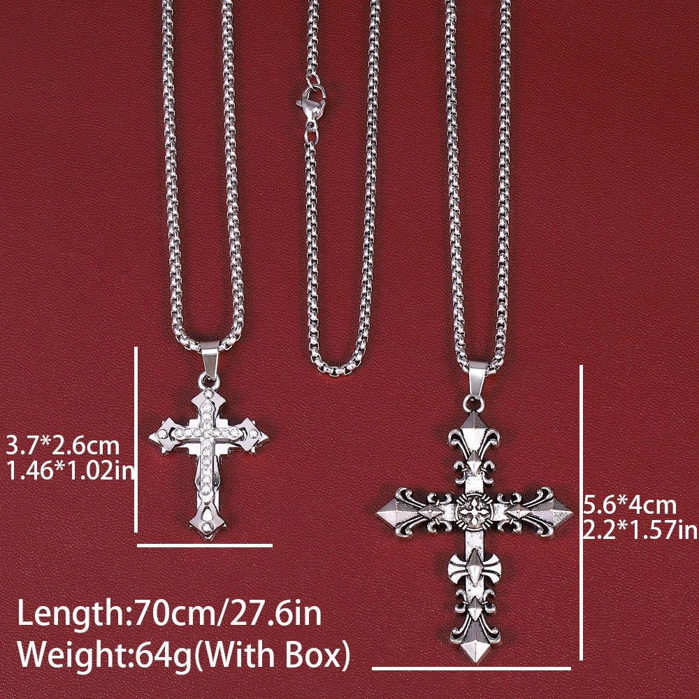 Y2k Titanium Steel Cross Pendent Necklace
