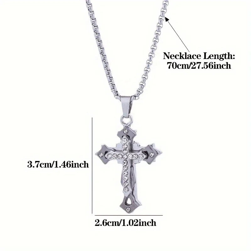 Y2k Titanium Steel Cross Pendent Necklace
