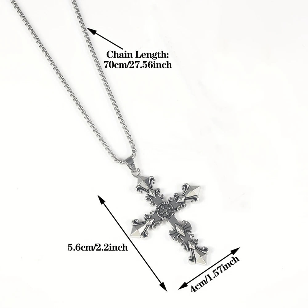 Y2k Titanium Steel Cross Pendent Necklace