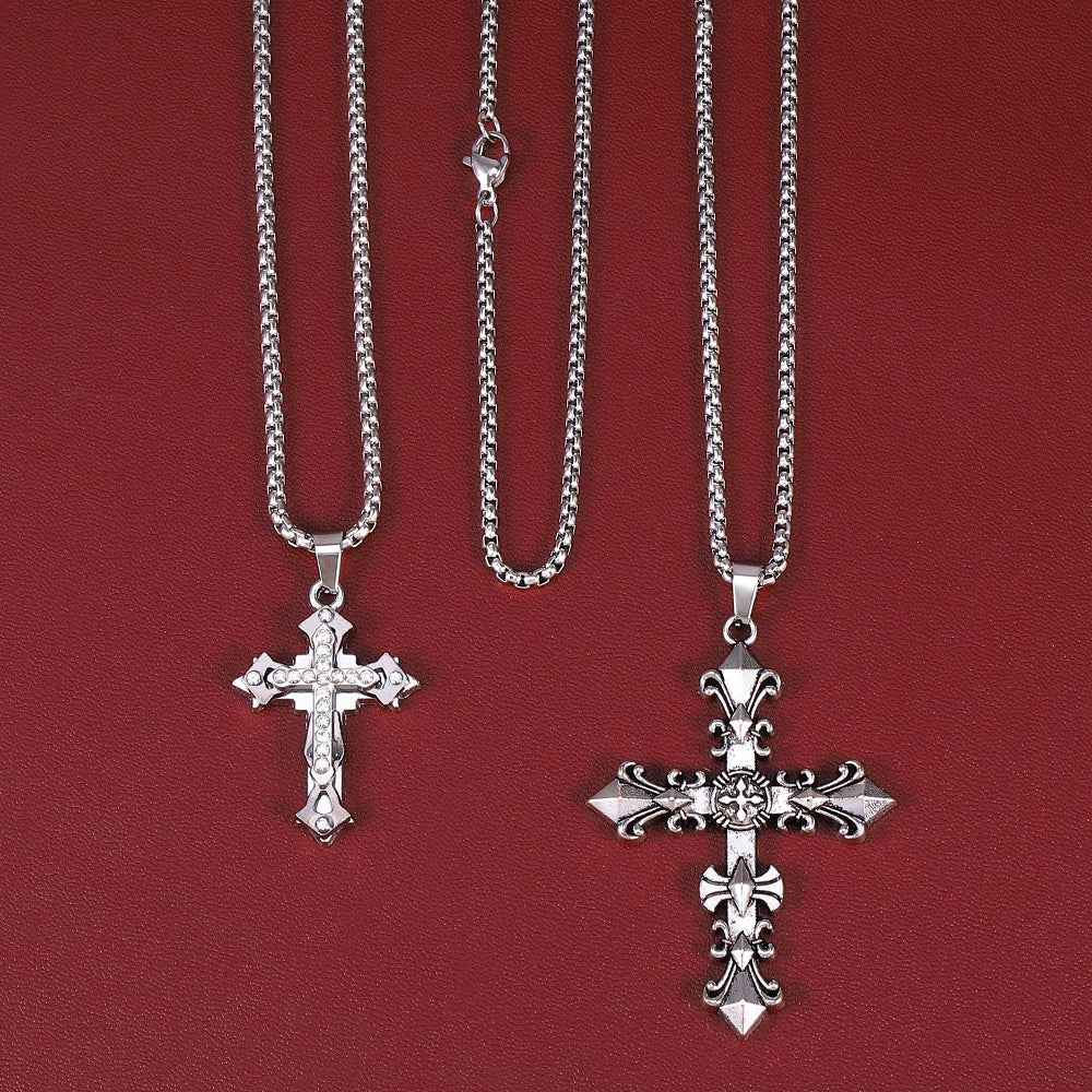 Y2k Titanium Steel Cross Pendent Necklace